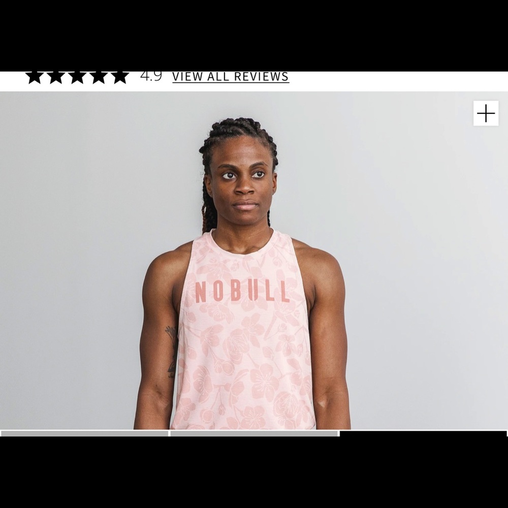 NoBull high neck cherry blossom style crop
